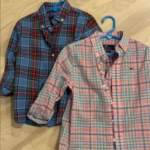 Two boys Vineyard Vines button down shirts, size 5